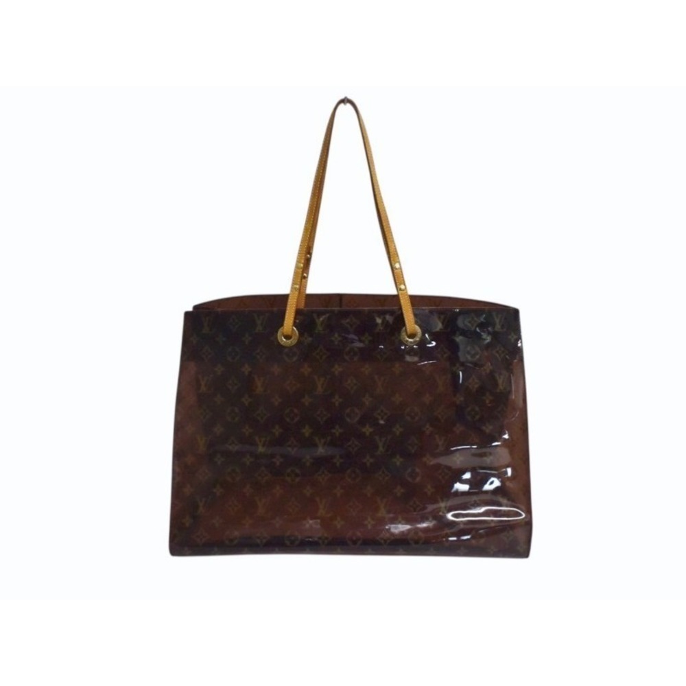 Louis Vuitton Vinyl Leather Cabas Clear Brown Monogram Bag Cruise Line Tote